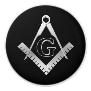 Freemasonry symbol ceramic knob
