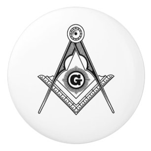 Freemasonry symbol ceramic knob