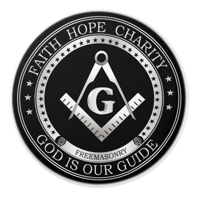 Freemasonry symbol ceramic knob (Front)