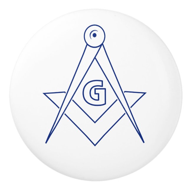Freemasonry symbol ceramic knob (Front)