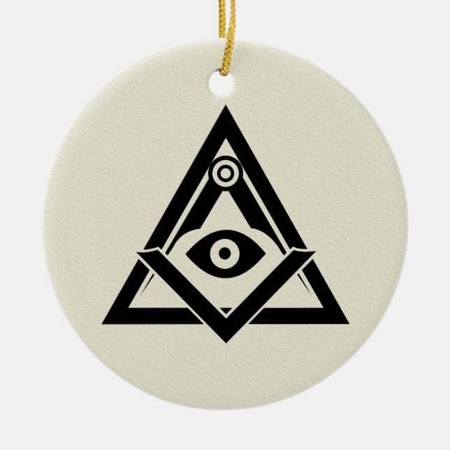 Freemasonry symbol ceramic tree decoration (Front)
