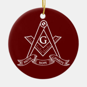 Freemasonry symbol ceramic tree decoration