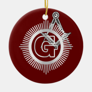Freemasonry symbol ceramic tree decoration
