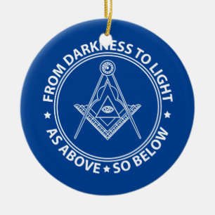 Freemasonry symbol ceramic tree decoration