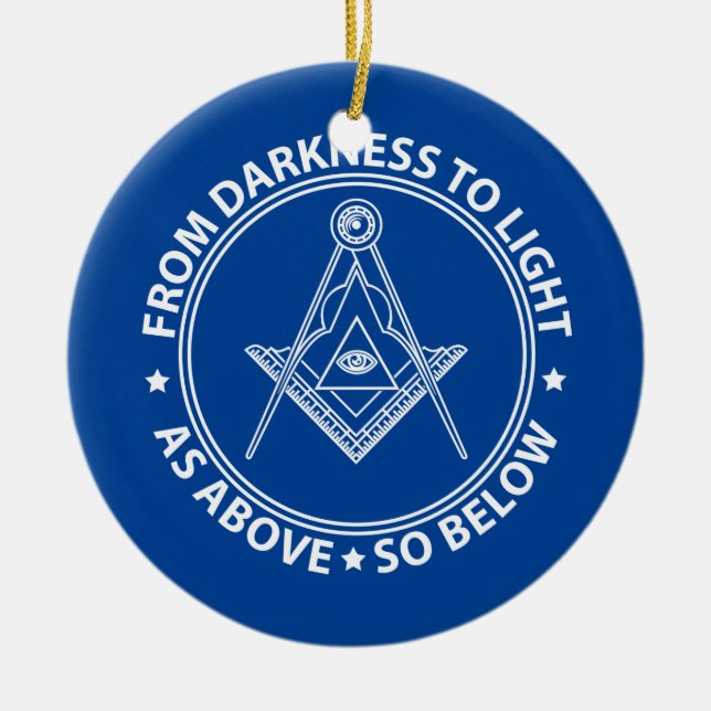 Freemasonry symbol ceramic tree decoration (Front)
