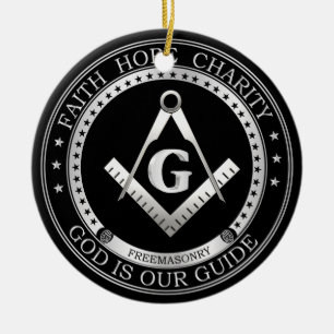 Freemasonry symbol ceramic tree decoration