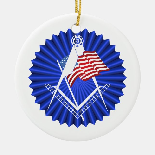 Freemasonry symbol ceramic tree decoration (Front)