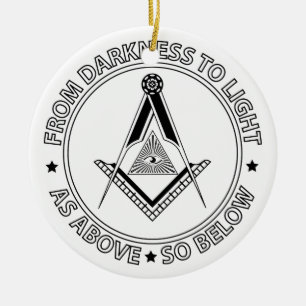 Freemasonry symbol ceramic tree decoration