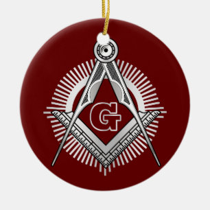 Freemasonry symbol ceramic tree decoration