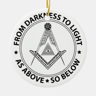 Freemasonry symbol ceramic tree decoration