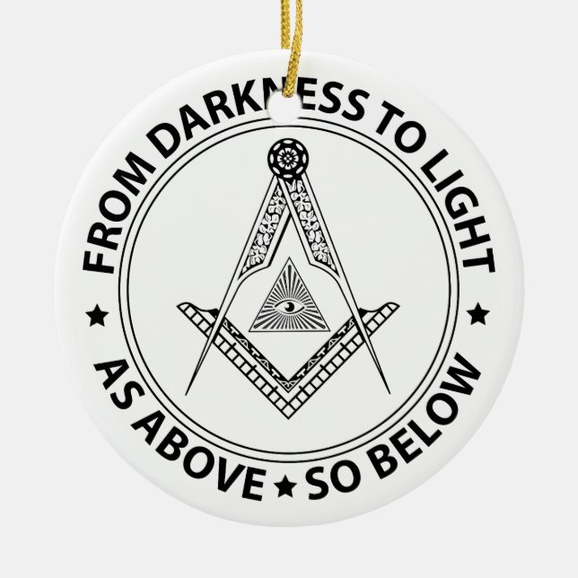 Freemasonry symbol ceramic tree decoration (Front)