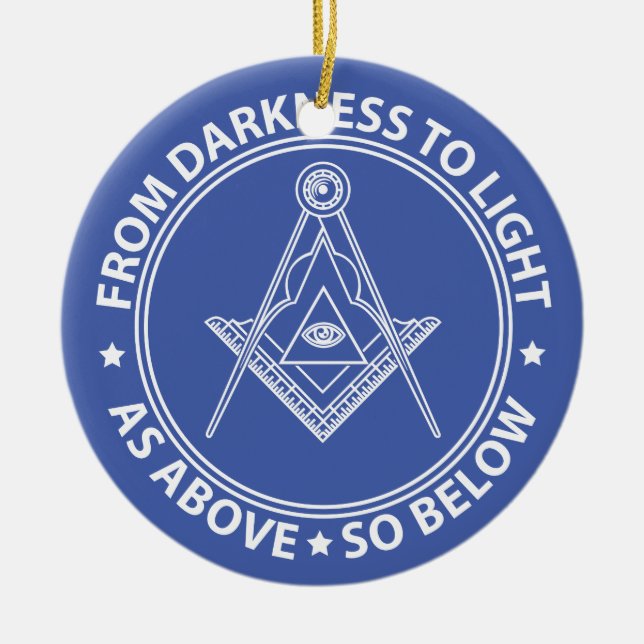 Freemasonry symbol ceramic tree decoration (Front)