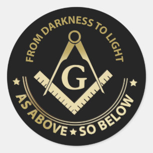 Freemasonry symbol classic round sticker