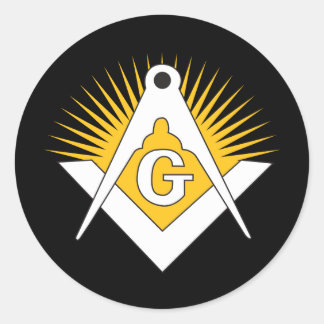 Freemasonry symbol classic round sticker