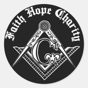 Freemasonry symbol classic round sticker