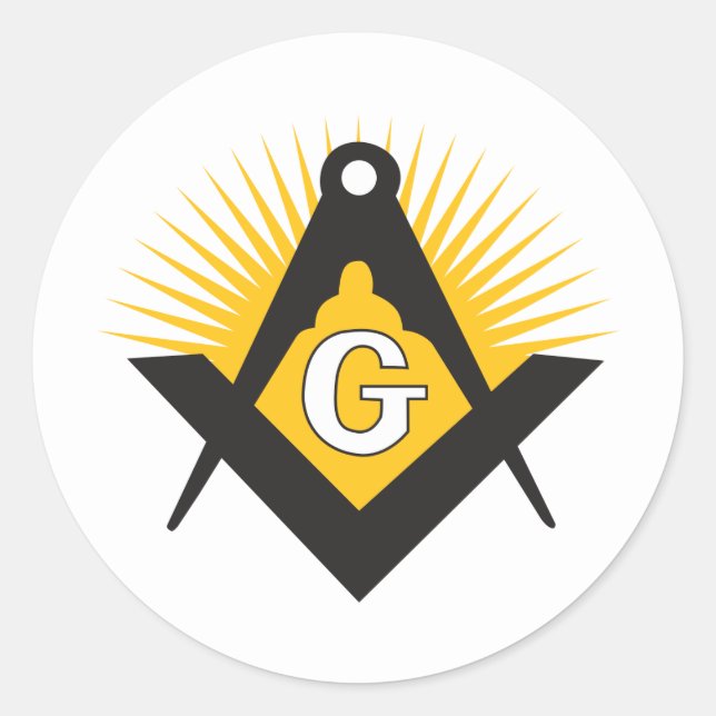 Freemasonry symbol classic round sticker (Front)