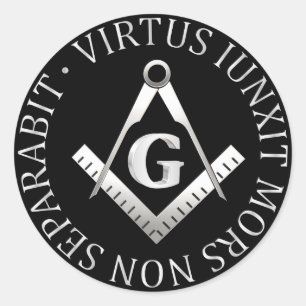 Freemasonry symbol classic round sticker