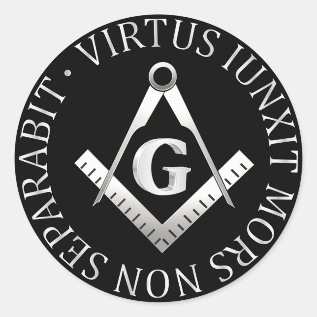 Freemasonry symbol classic round sticker (Front)