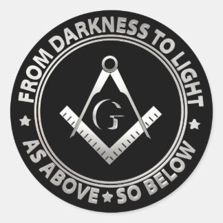 Freemasonry symbol classic round sticker