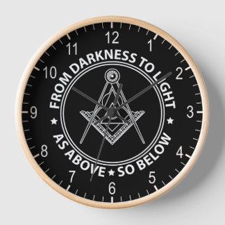 Freemasonry symbol clock