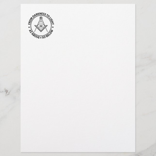 Freemasonry symbol custom letterhead (Front)