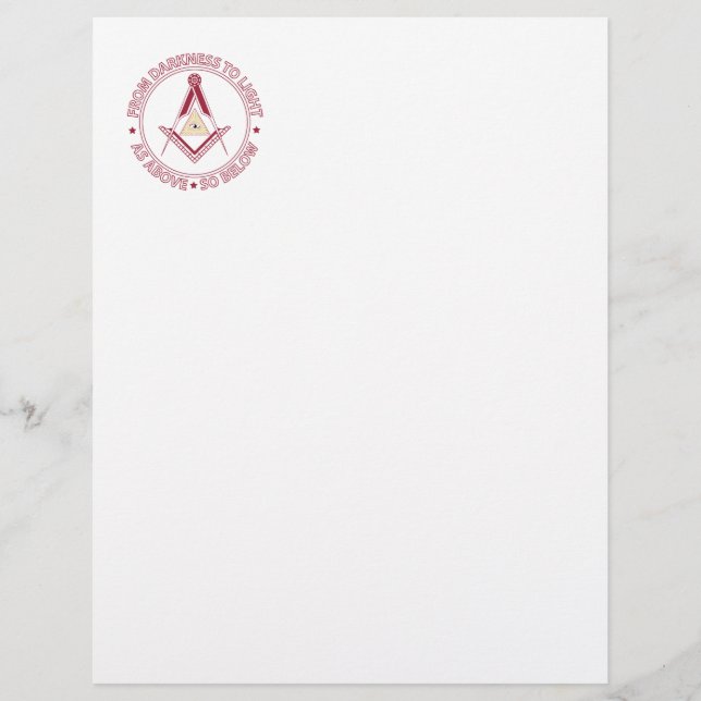 Freemasonry symbol custom letterhead (Front)
