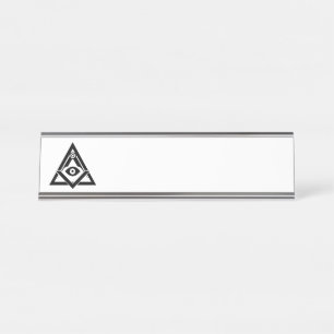 Freemasonry symbol desk name plate