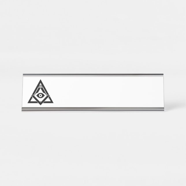 Freemasonry symbol desk name plate (Front)