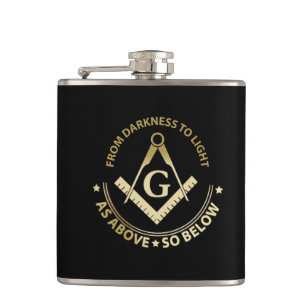 Freemasonry symbol hip flask