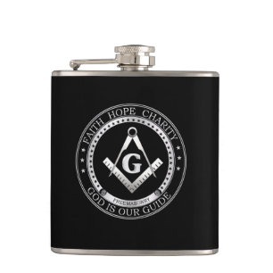 Freemasonry symbol hip flask