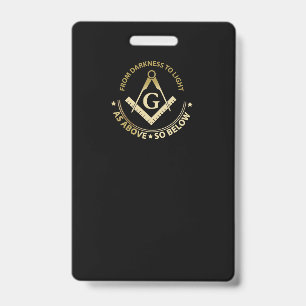 Freemasonry symbol ID badge