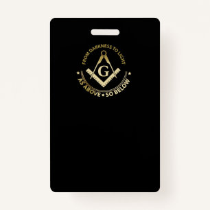 Freemasonry symbol ID badge