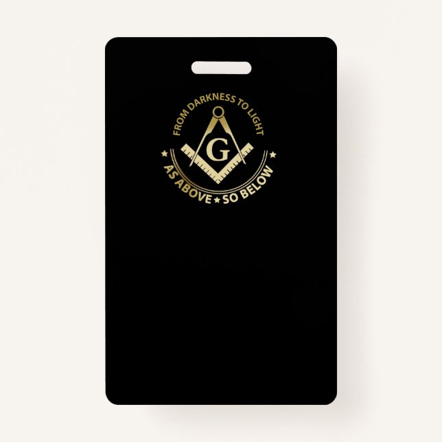 Freemasonry symbol ID badge (Front)