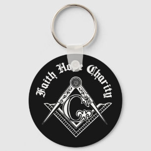 Freemasonry symbol key ring