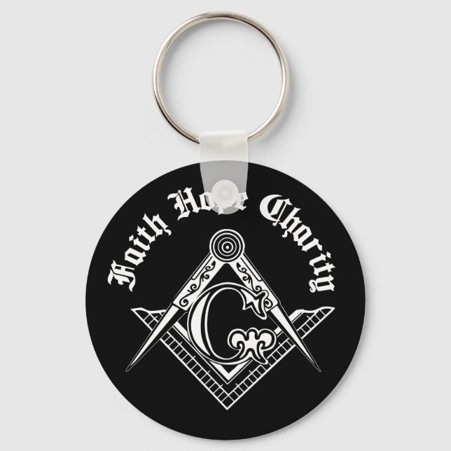 Freemasonry symbol key ring (Front)