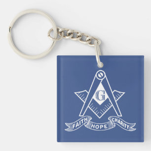 Freemasonry symbol key ring