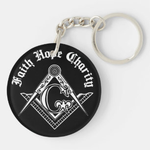 Freemasonry symbol key ring