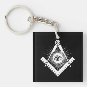 Freemasonry symbol key ring