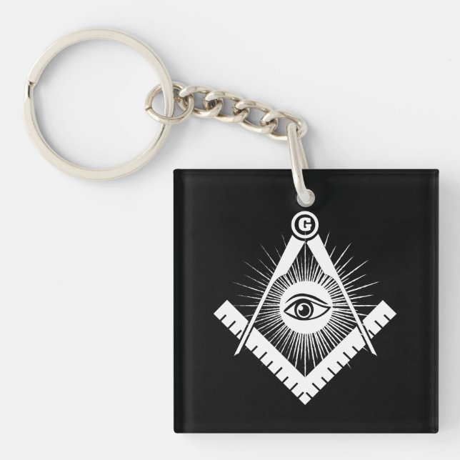 Freemasonry symbol key ring (Front)