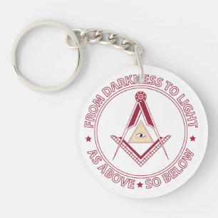 Freemasonry symbol key ring