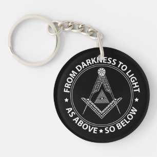 Freemasonry symbol key ring