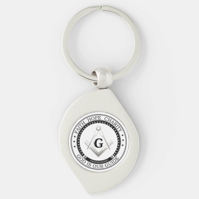 Freemasonry symbol key ring (Front)