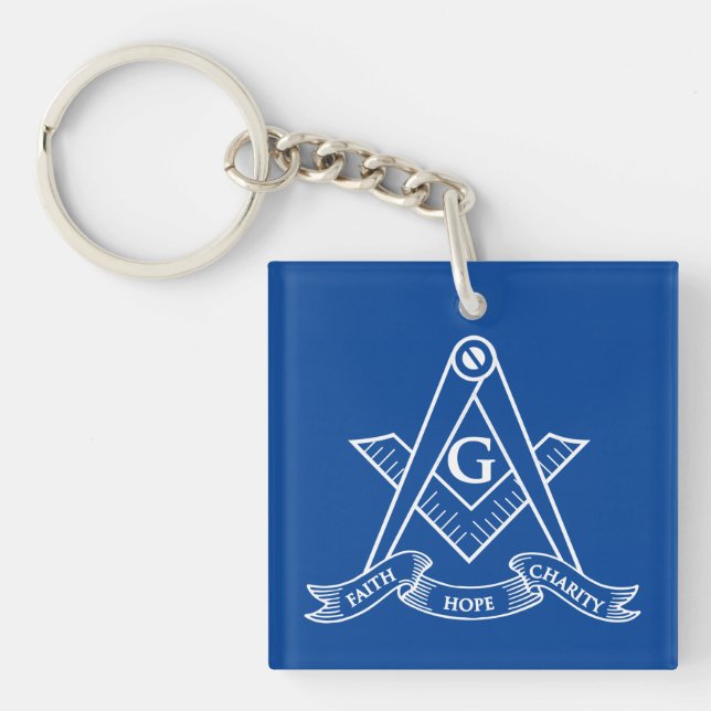 Freemasonry symbol key ring (Front)
