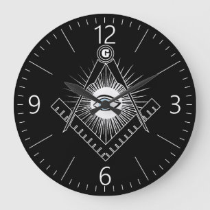 Freemasonry symbol large clock