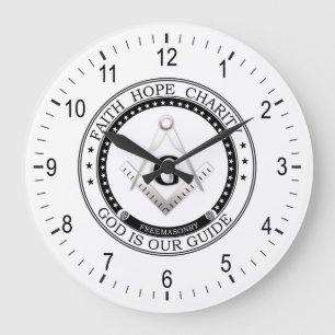 Freemasonry symbol large clock