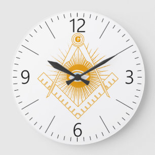 Freemasonry symbol large clock