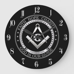 Freemasonry symbol large clock