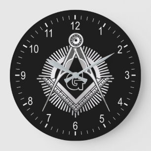Freemasonry symbol large clock