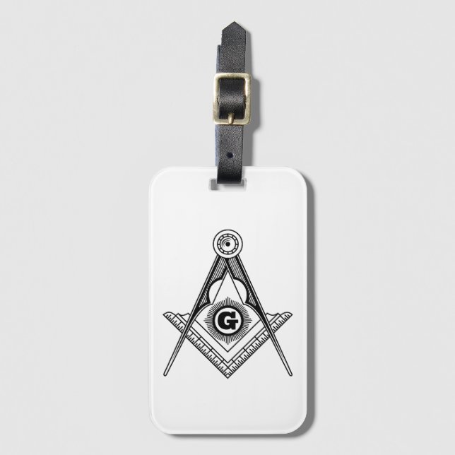 Freemasonry symbol luggage tag (Front Vertical)