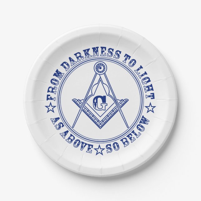 Freemasonry symbol paper plate (Front)